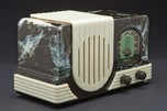 Baby Addison A2 in Marbled Navy Blue + White Art Deco Bakelite Radio